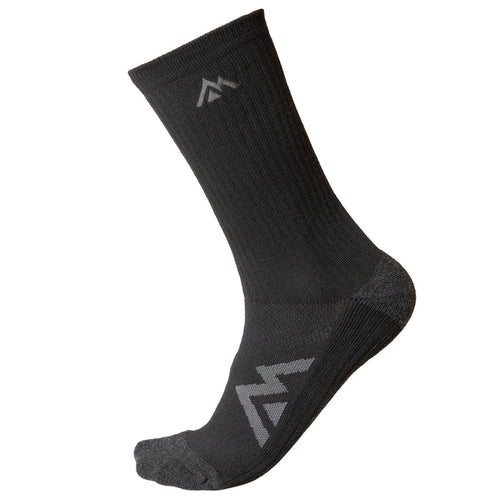 The REP Fitness REP® Midweight Crew Sock in Heather Black/Heather Cool Gray front