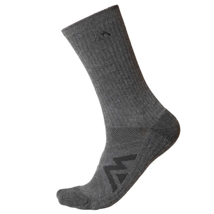 The REP Fitness REP® Midweight Crew Sock in Heather Cool Gray/Heather Black front