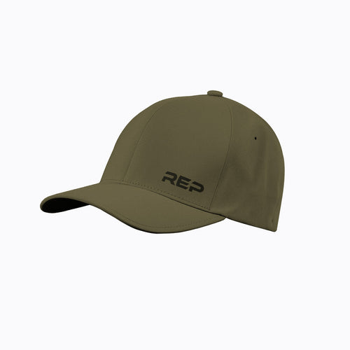 The REP Fitness REP® Performance Cap in Olive/Black front