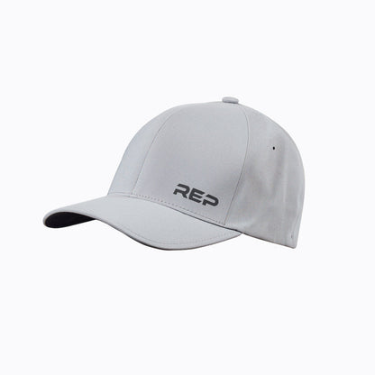The REP Fitness REP® Performance Cap in Silver/Black front