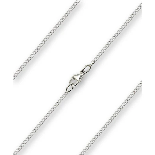 Rhodium 20" Light Curb Chain