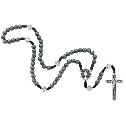 Rosary - 6mm Hematite Communion Rosary