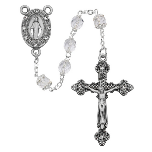 Rosary - Clear Glass Rosary Boxed