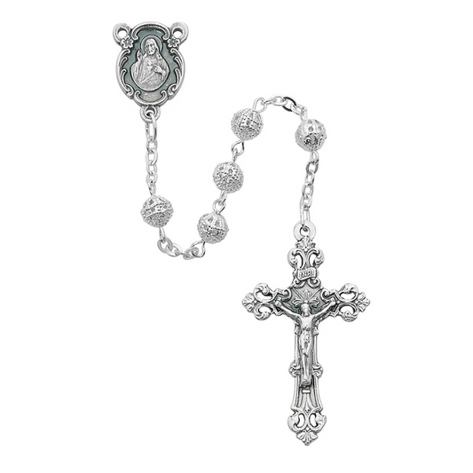 Rosary - Filigree Metal Rosary Boxed