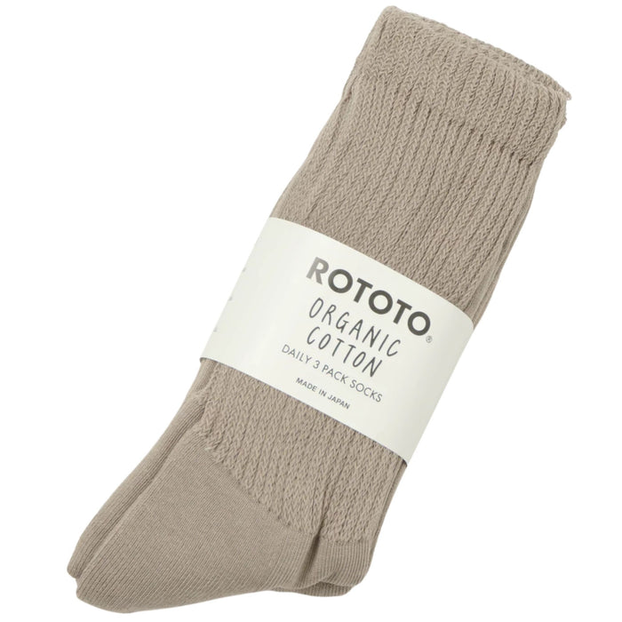 RoToTo Socks Daily 3 Pack Crew Socks - Grayge