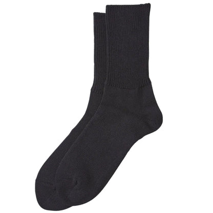 RoToTo Socks Daily 3 Pack Ribbed Crew Socks - Black