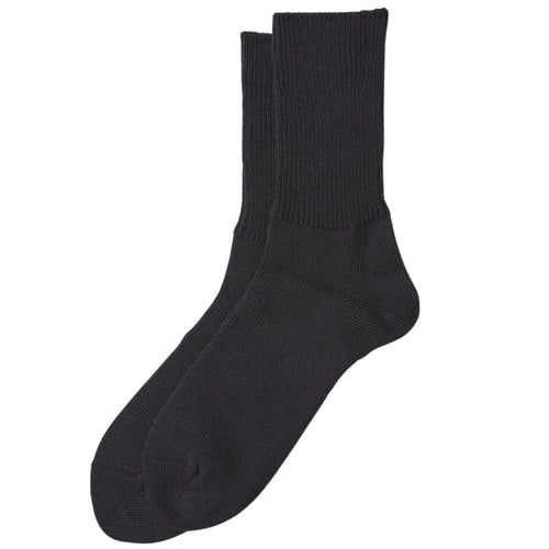 RoToTo Socks Daily 3 Pack Ribbed Crew Socks - Black