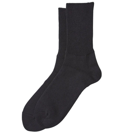 RoToTo Socks Daily 3 Pack Ribbed Crew Socks - Black