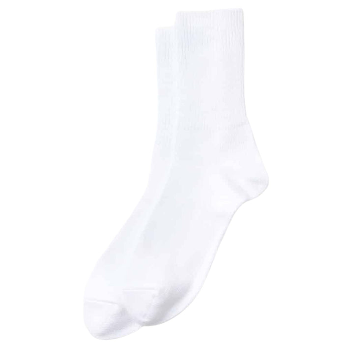 RoToTo Socks Daily 3 Pack Ribbed Crew Socks - White
