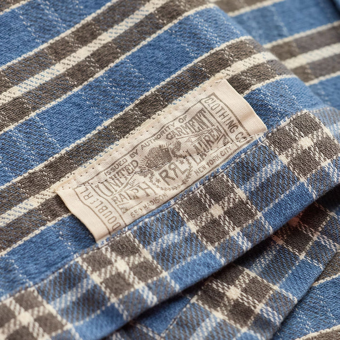RRL by Ralph Lauren Plaid Twill Camp Shirt - Blue/Grey