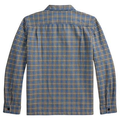 RRL by Ralph Lauren Plaid Twill Camp Shirt - Blue/Grey