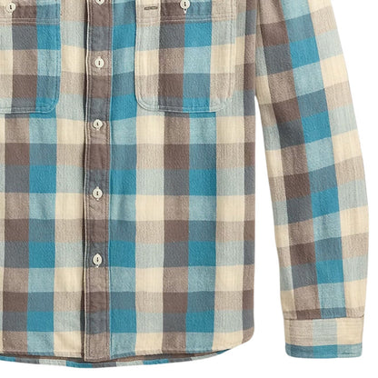 RRL by Ralph Lauren Plaid Twill Workshirt - Blue/White