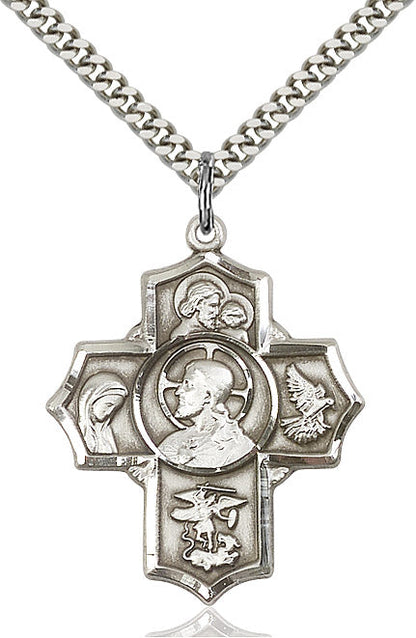 Sacred Heart 5-Way Medal Sterling Silver or Gold Filled | McVan