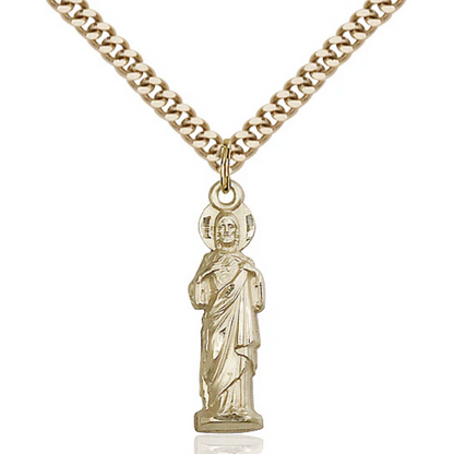 Sacred Heart Sterling Silver or Gold Filled Necklace 24" | McVan