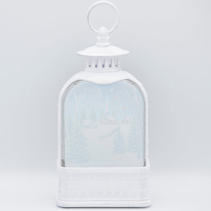 Santa Lantern LED Swirl 9.5"H