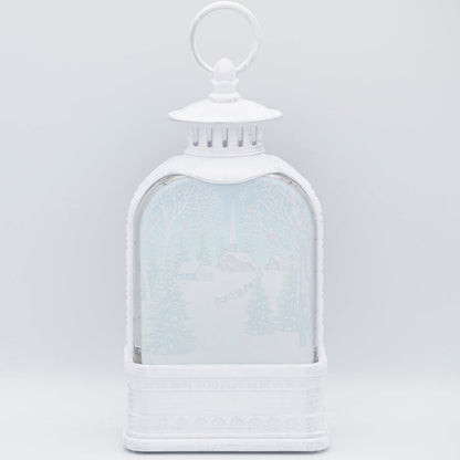 Santa Lantern LED Swirl 9.5"H
