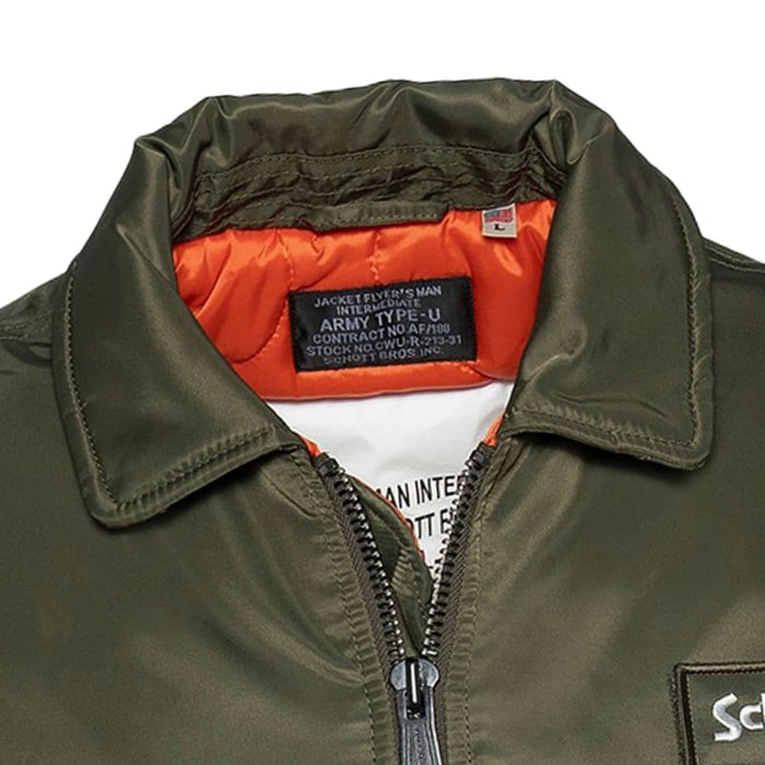 Schott NYC CWU 90's Fit Bomber Jacket - Army Khaki