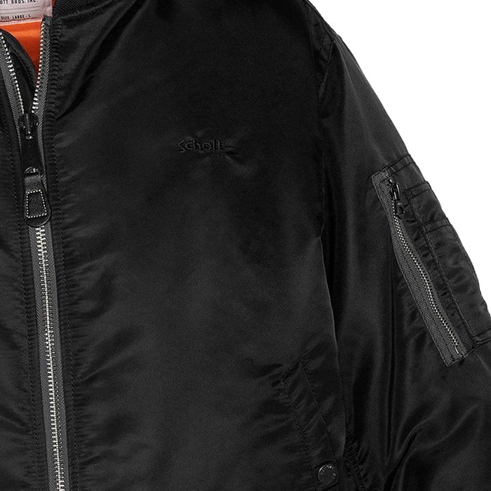 Schott NYC MA-1 90's Fit Bomber Jacket - Black