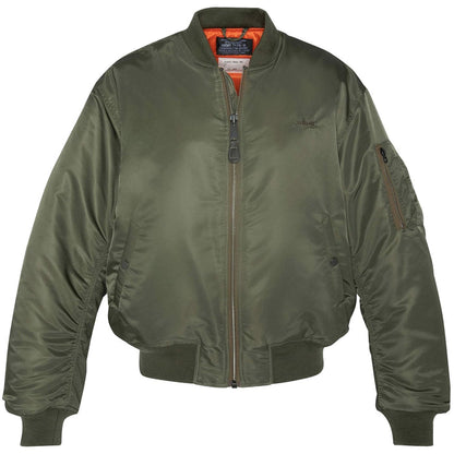 Schott NYC Recycled Nylon MA-1 90's Fit Bomber Jacket - Khaki