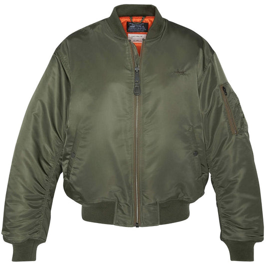 Schott NYC Recycled Nylon MA-1 90's Fit Bomber Jacket - Khaki