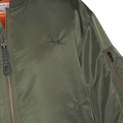 Schott NYC Recycled Nylon MA-1 90's Fit Bomber Jacket - Khaki