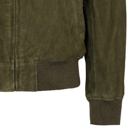 Schott NYC Suede Bomber Jacket - Khaki