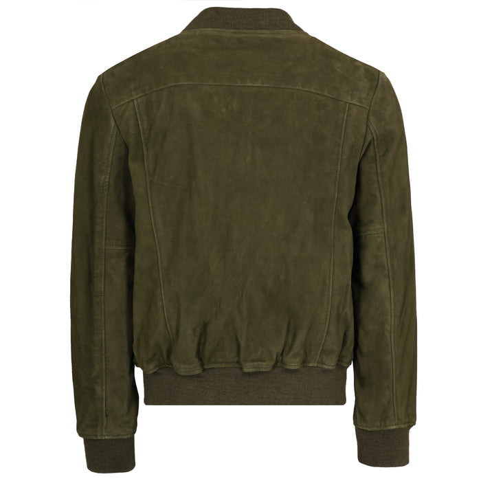 Schott NYC Suede Bomber Jacket - Khaki