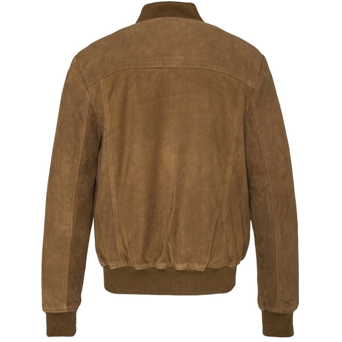 Schott NYC Suede Bomber Jacket - Rust