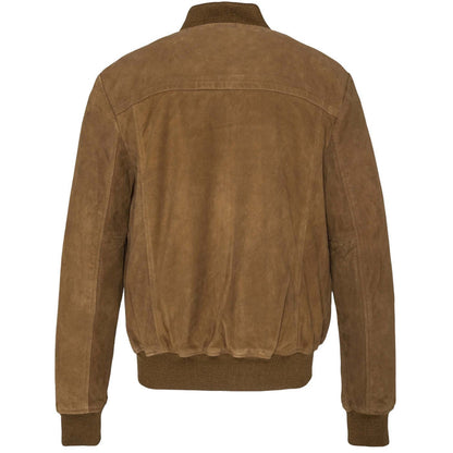 Schott NYC Suede Bomber Jacket - Rust