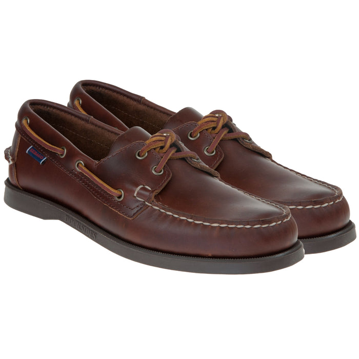 Sebago Docksides Portland Leather Boat Shoes - Brown Gum
