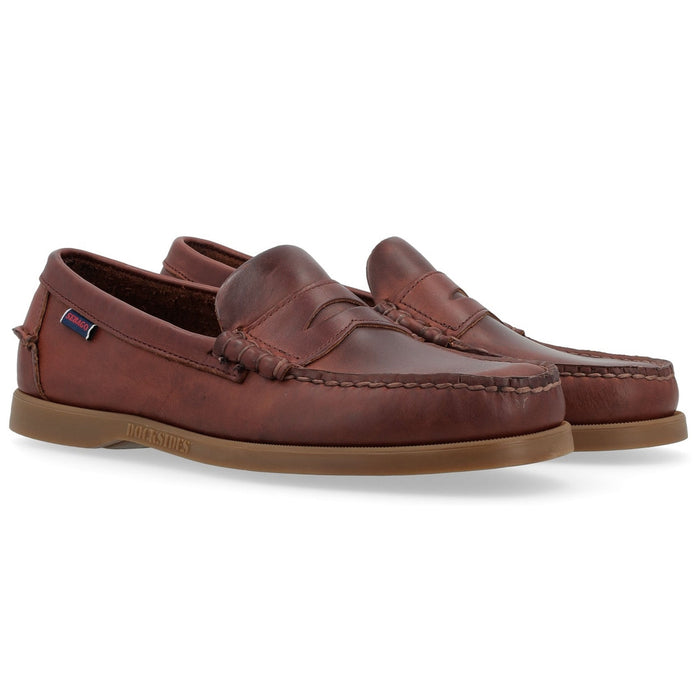 Sebago Dolphin Waxed Leather Loafer - Brown Gum