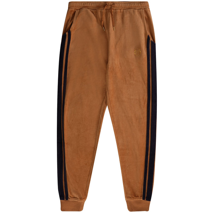 Sergio Tacchini x Stuarts x Stuarts Damarindo Velour Track Pants - Almond/Maritime Blue