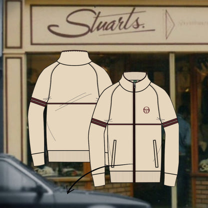 Sergio Tacchini x Stuarts x Stuarts Orion Track Top - Buttercream/Merlot