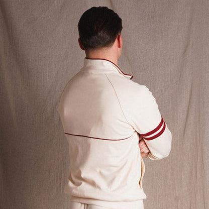 Sergio Tacchini x Stuarts x Stuarts Orion Track Top - Buttercream/Merlot