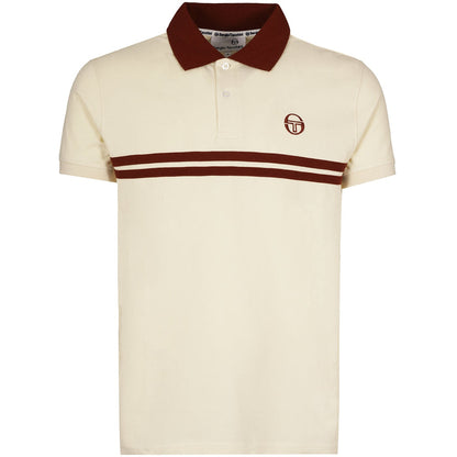Sergio Tacchini x Stuarts x Stuarts Supermac Polo Shirt - Buttercream/Merlot