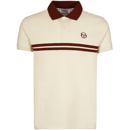 Sergio Tacchini x Stuarts x Stuarts Supermac Polo Shirt - Buttercream/Merlot
