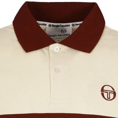Sergio Tacchini x Stuarts x Stuarts Supermac Polo Shirt - Buttercream/Merlot