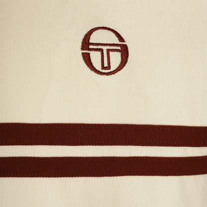 Sergio Tacchini x Stuarts x Stuarts Supermac Polo Shirt - Buttercream/Merlot