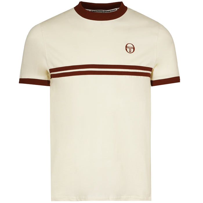 Sergio Tacchini x Stuarts x Stuarts Supermac T-Shirt - Buttercream/Merlot