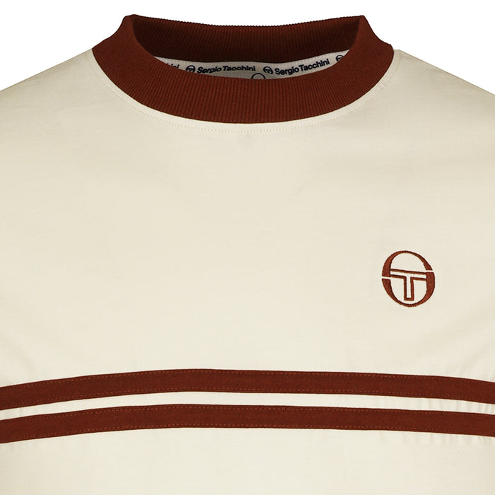 Sergio Tacchini x Stuarts x Stuarts Supermac T-Shirt - Buttercream/Merlot