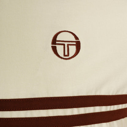 Sergio Tacchini x Stuarts x Stuarts Supermac T-Shirt - Buttercream/Merlot