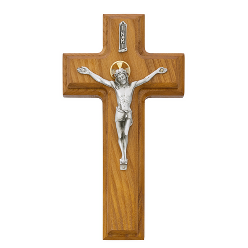 Sick Call Crucifix - 9 1/2in Walnut Stained Boxed