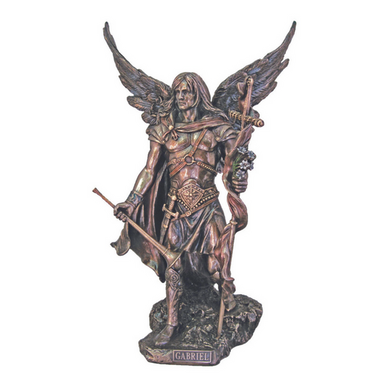 St. Gabriel the Archangel Statue – 13.75" | Cold-Cast Bronze | Goldscheider Veronese