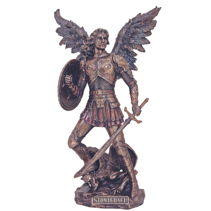 St. Michael the Archangel Bronze Statue | Goldscheider of Vienna