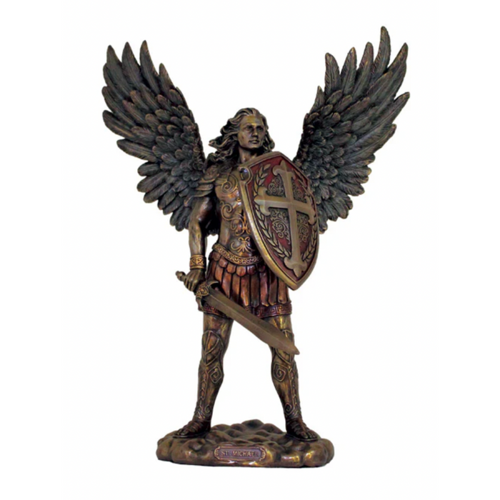 St. Michael the Archangel Statue – 11" | Cold-Cast Bronze | Goldscheider Veronese
