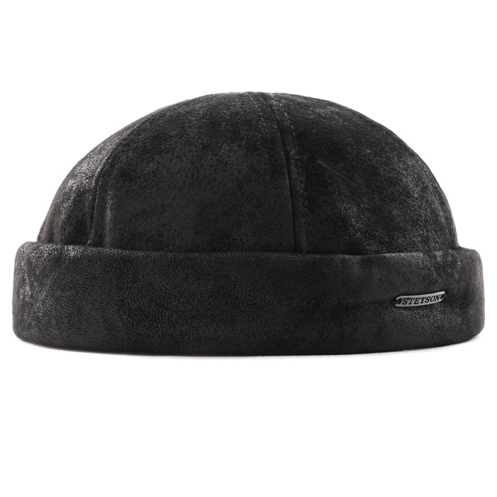 Leather Docker Hat - Black