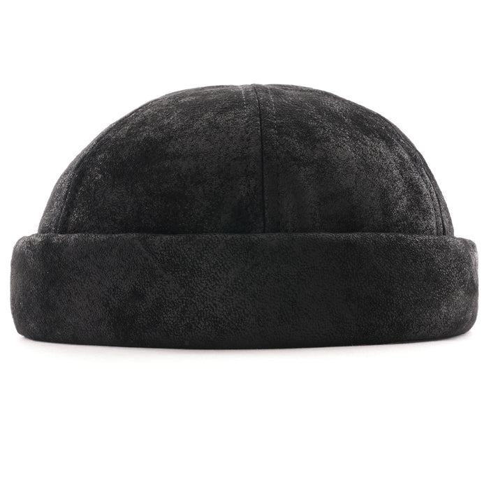 Leather Docker Hat - Black