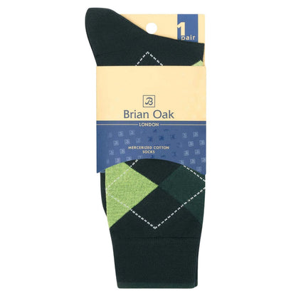 Stuarts London Brian Oak Argyle Socks - Green