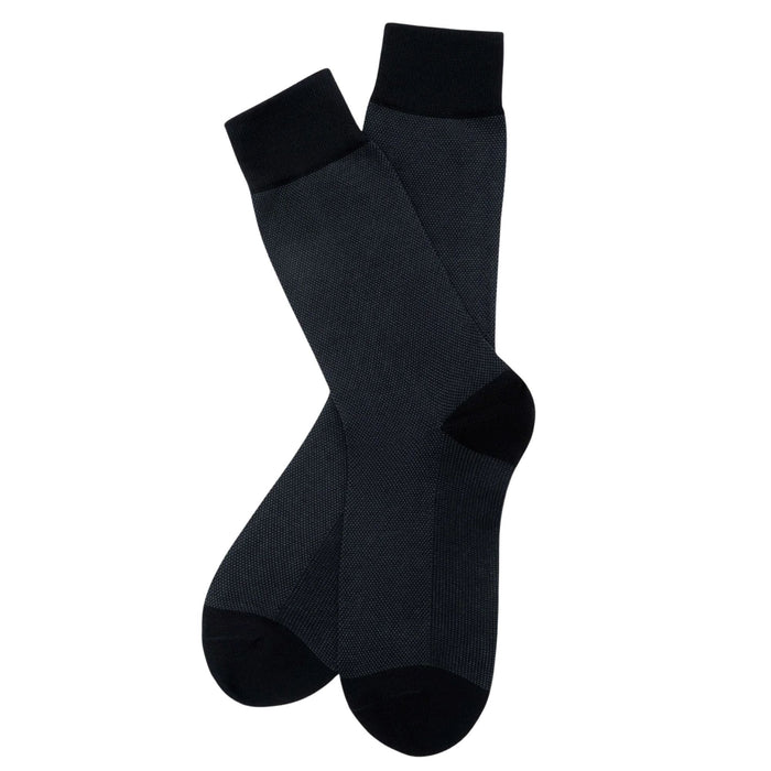 Stuarts London Brian Oak Birds Eye Patterned Socks - Black