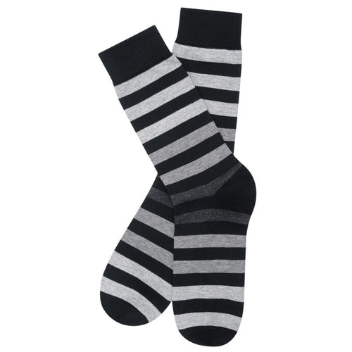 Stuarts London Brian Oak Block Stripe Socks - Black